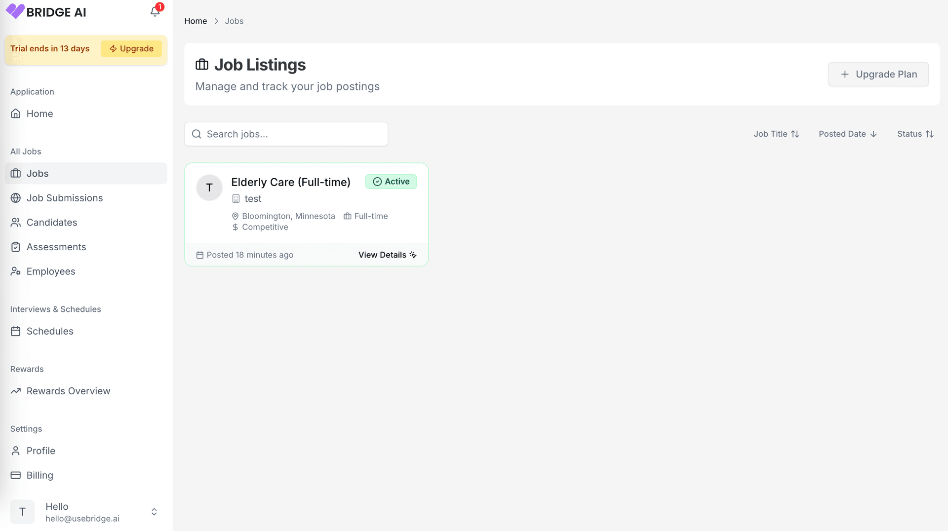 Streamlined Job Application
